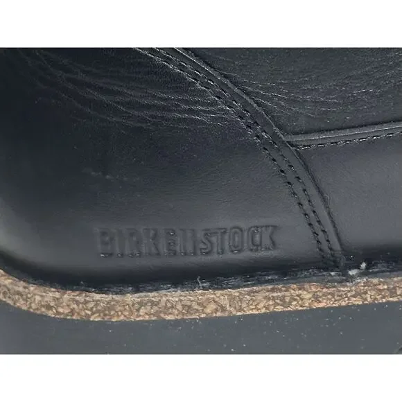 Birkenstock Uppsala Shearling Leather Boots Women’s 39 US Size 8 Black Buckle - Picture 4 of 8